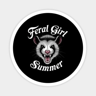 Feral Girl Summer Opossum Vintage Magnet